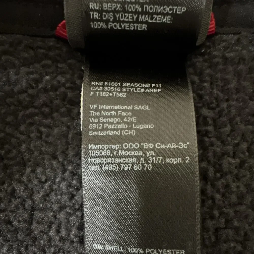 The North Face Men's L Black Fleece 1/4 Zip Mock Neck Pullover Sweatshirt Logo